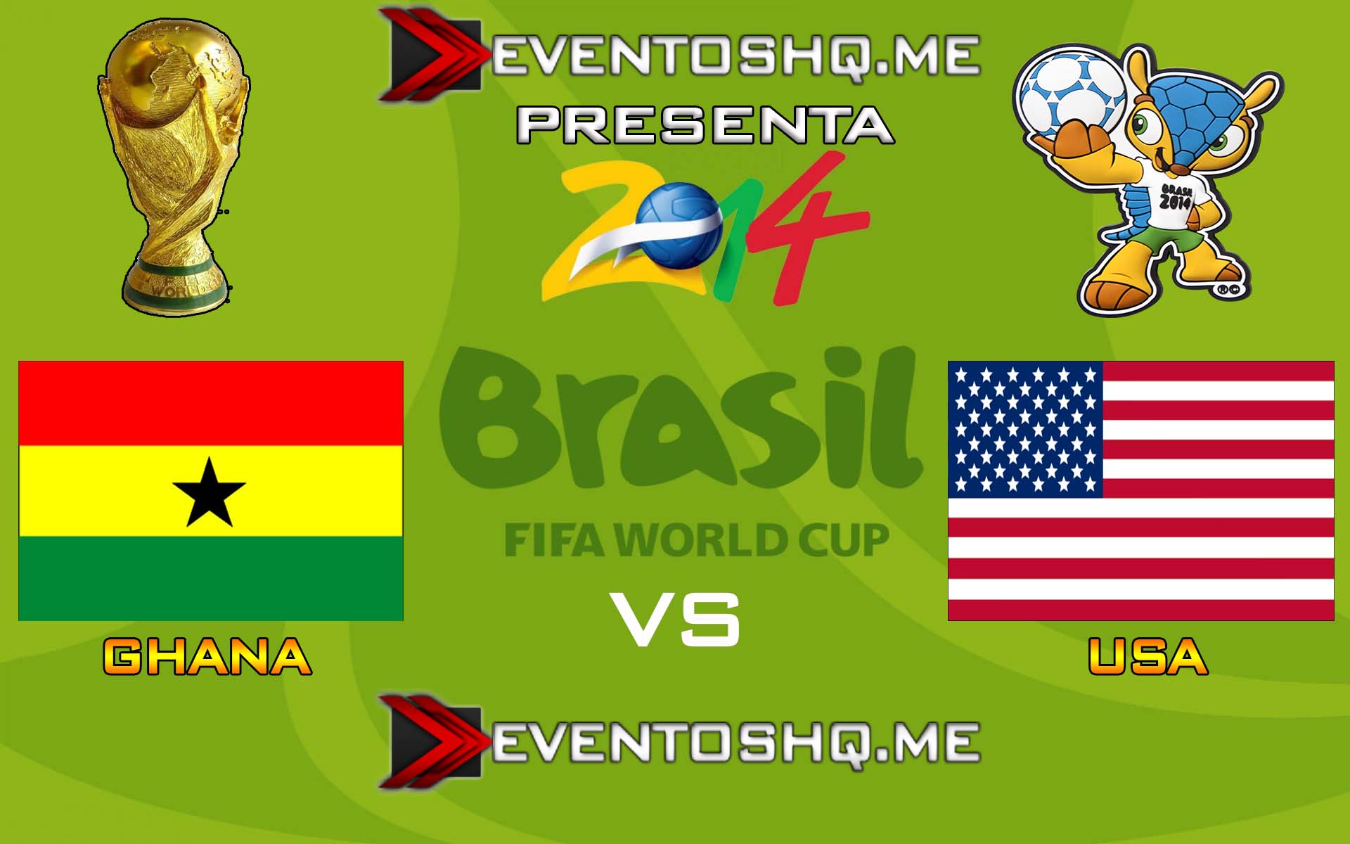 Ver en Vivo Ghana vs USA Mundial Brasil 2014 www.eventoshq.me