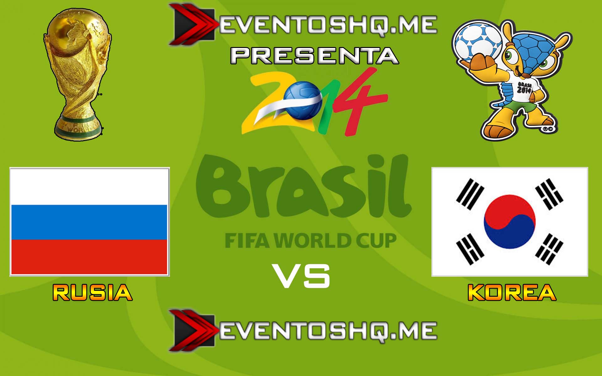 Ver en Vivo Rusia vs Korea del Sur Mundial Brasil 2014 www.eventoshq.me