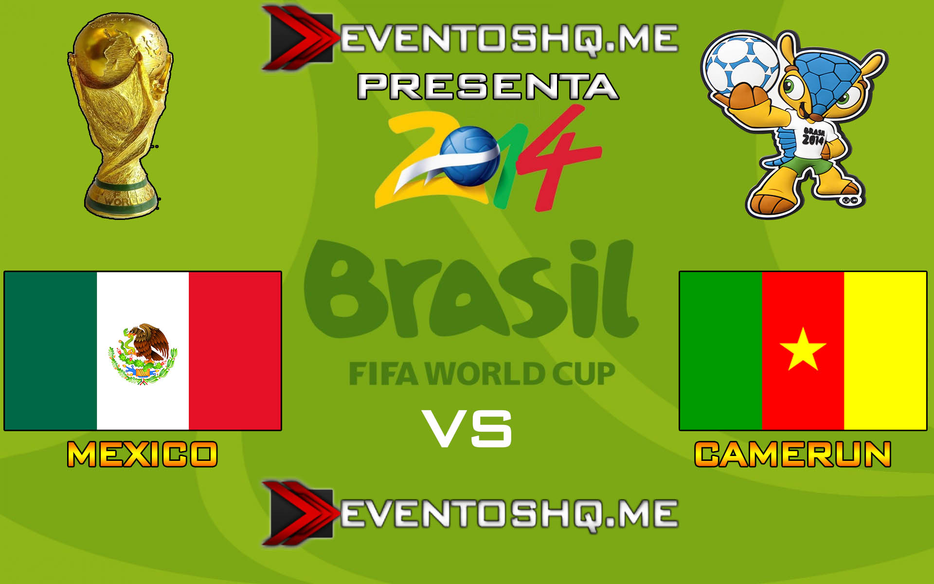 Ver en Vivo Mexico vs Camerun Mundial Brasil 2014 www.eventoshq.me