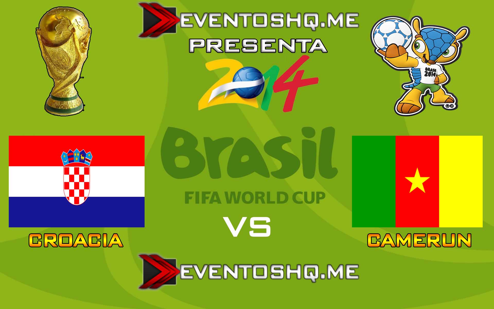 Ver en Vivo Croacia vs Camerun Mundial Brasil 2014 www.eventoshq.me