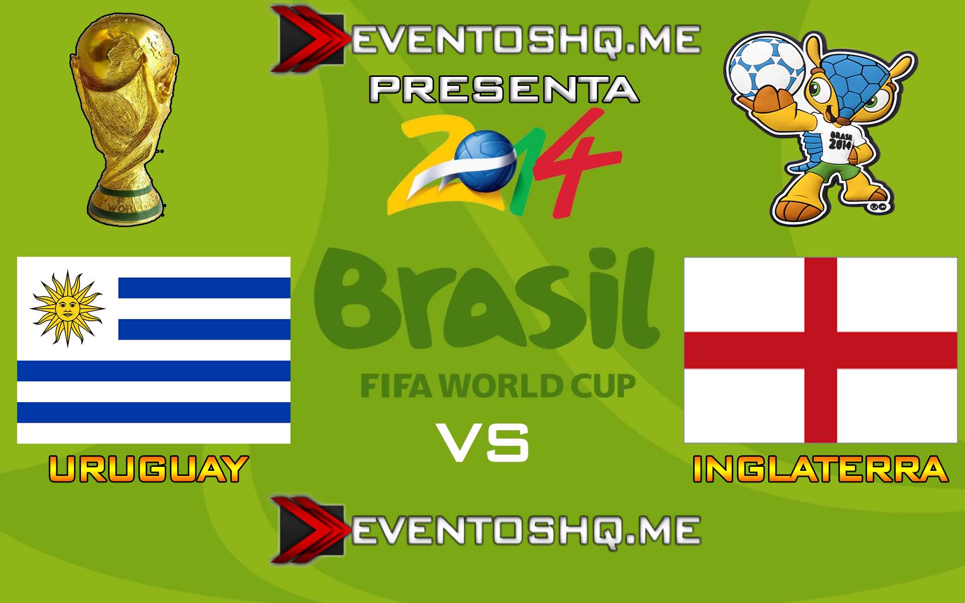 Ver en Vivo Uruguay vs Inglaterra Mundial Brasil 2014 www.eventoshq.me