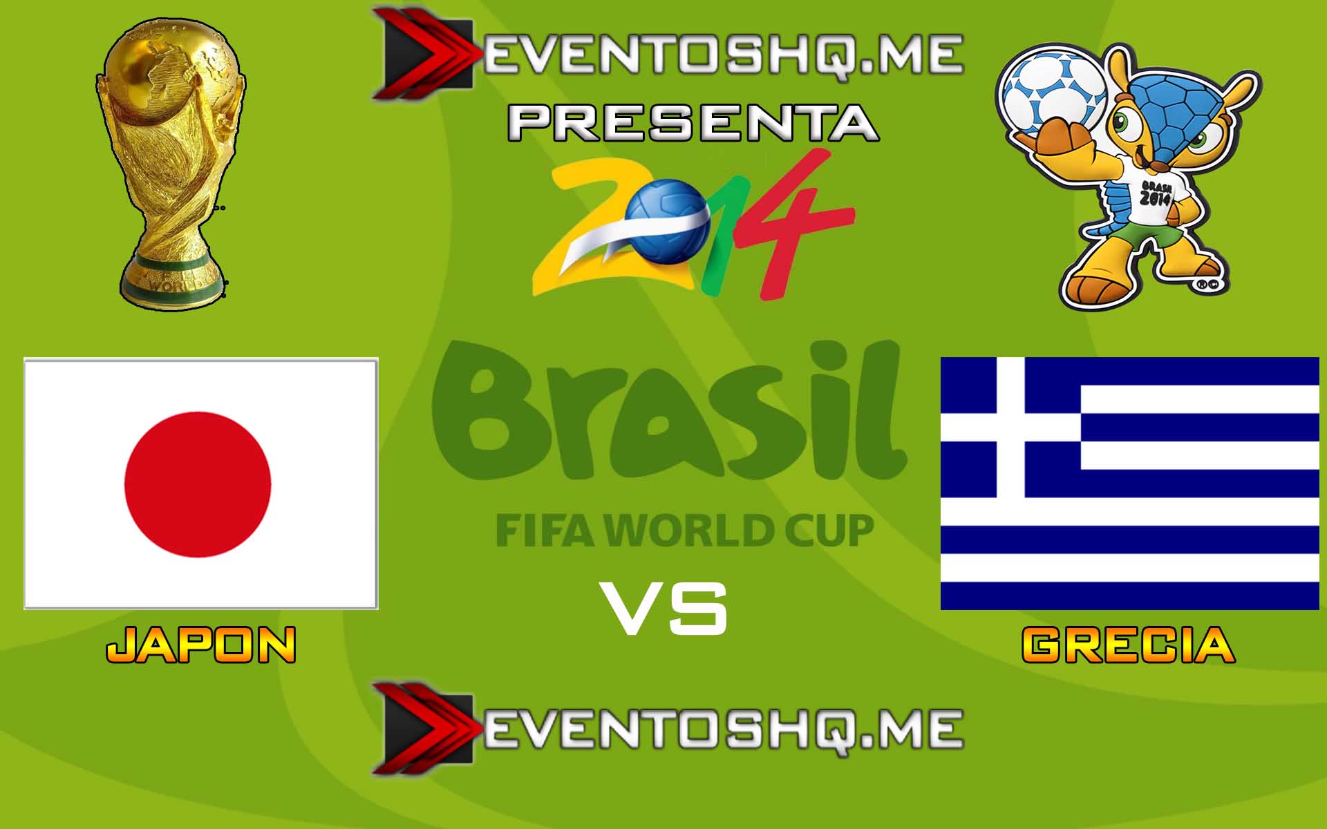 Ver en Vivo Japon vs Grecia Mundial Brasil 2014 www.eventoshq.me