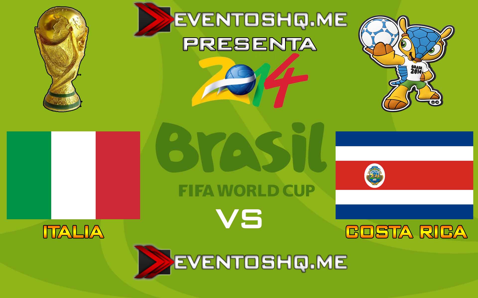 Ver en Vivo Italia vs Costa Rica Mundial Brasil 2014 www.eventoshq.me
