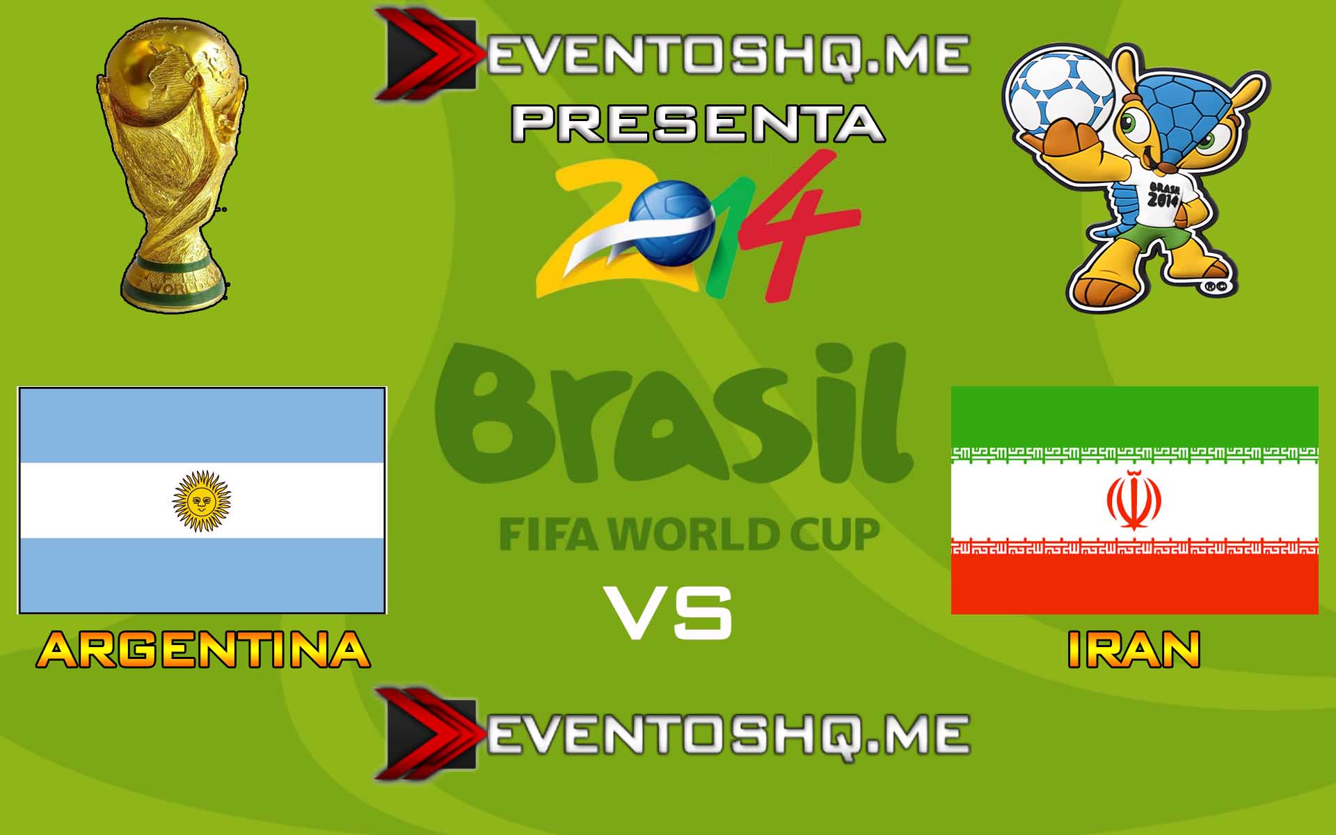 Ver en Vivo Argentina vs Iran Mundial Brasil 2014 www.eventoshq.me