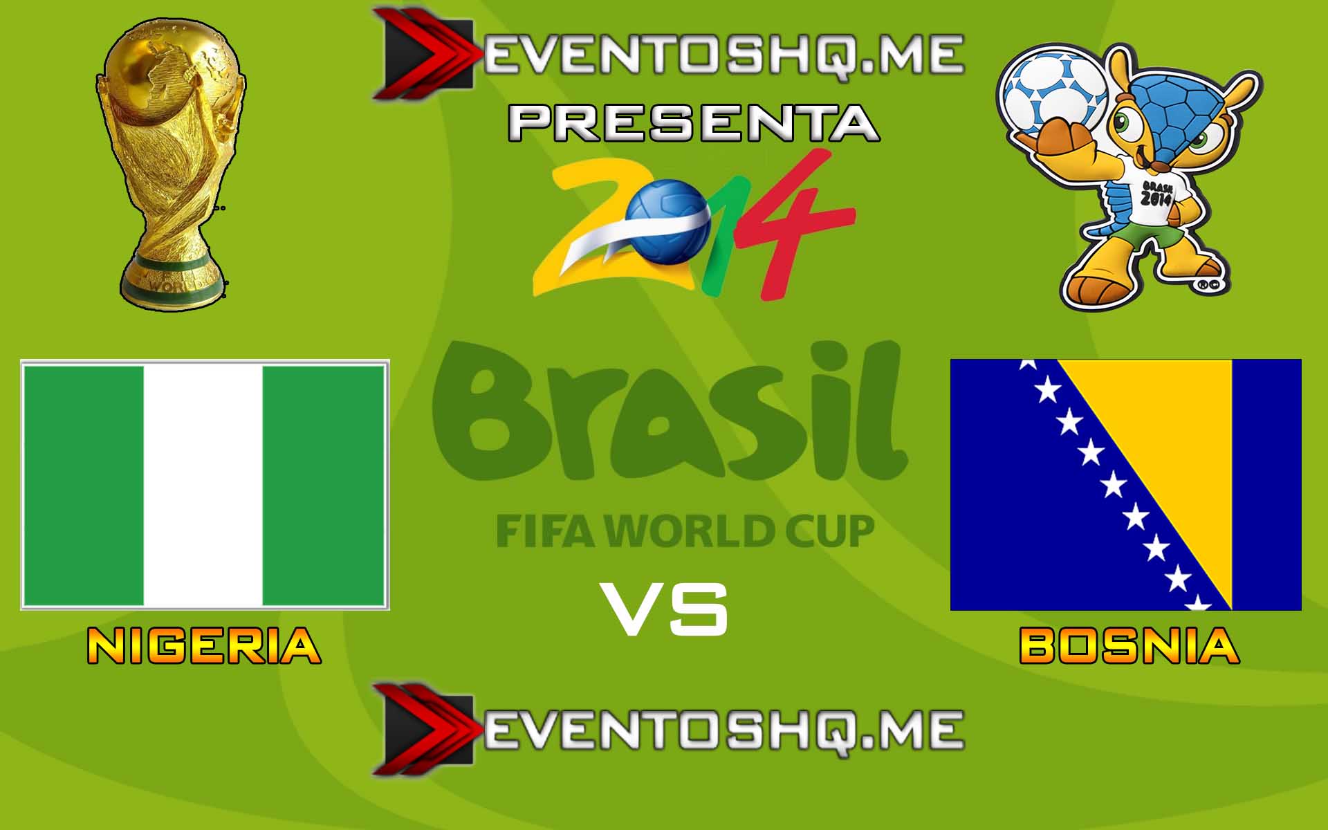 Ver en Vivo Nigeria vs Bosnia Mundial Brasil 2014 www.eventoshq.me