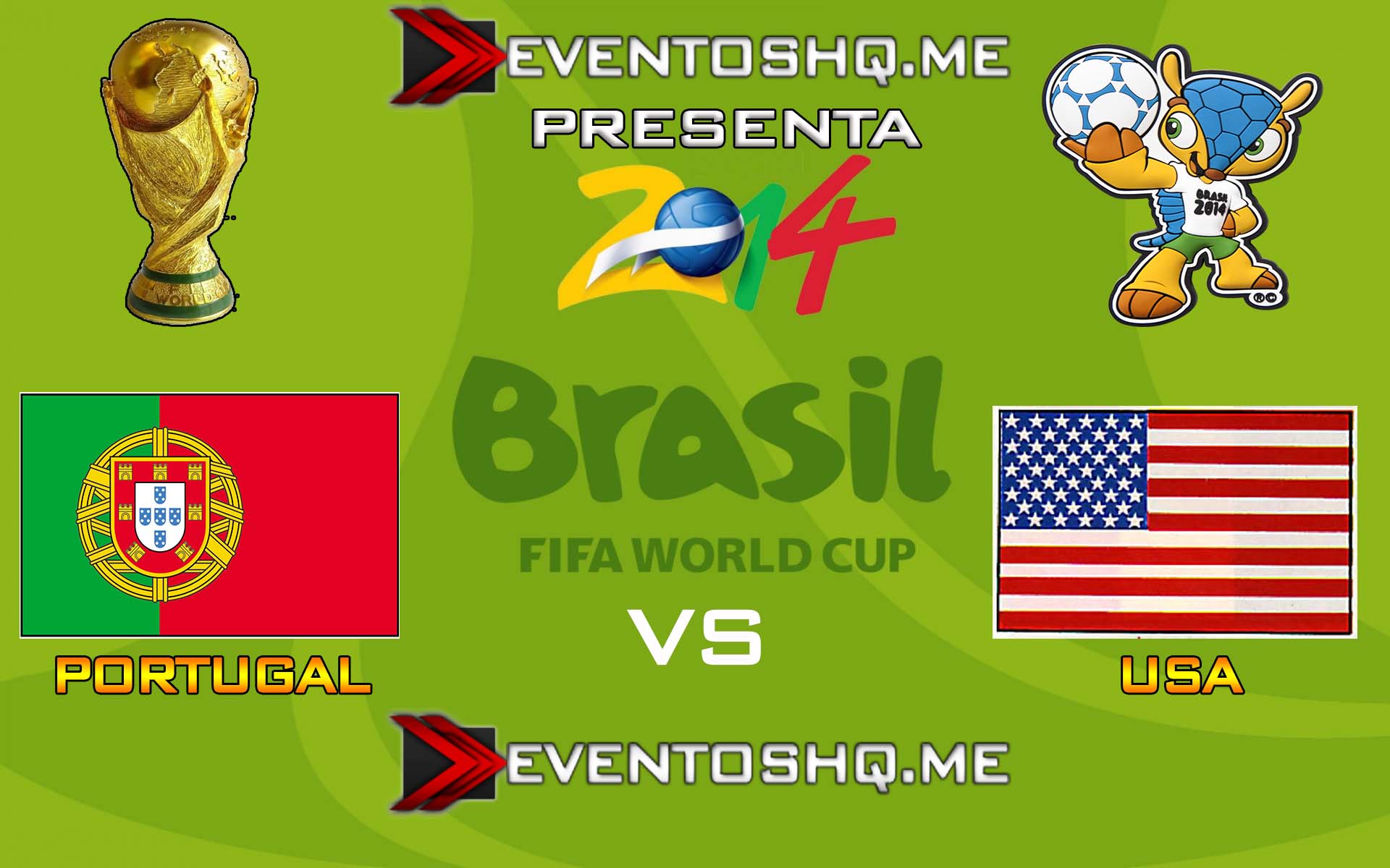 Ver en Vivo Portugal vs USA Mundial Brasil 2014 www.eventoshq.me