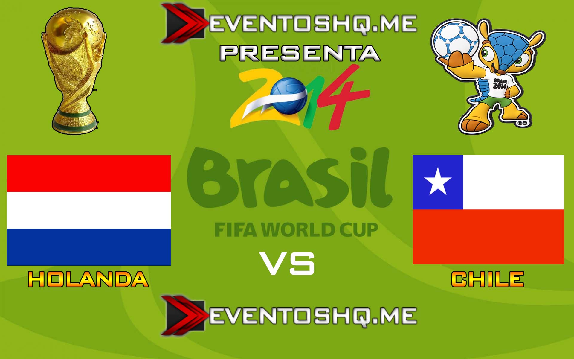 Ver en Vivo Holanda vs Chile Mundial Brasil 2014 www.eventoshq.me