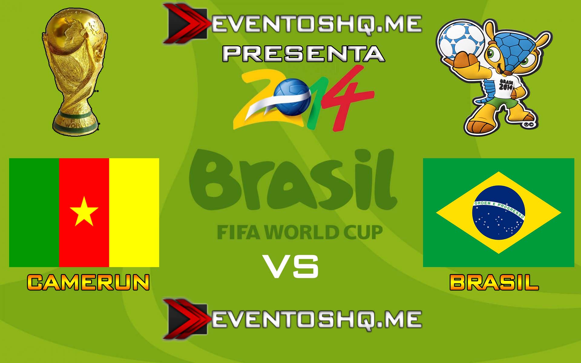 Ver en Vivo Camerun vs Brasil Mundial Brasil 2014 www.eventoshq.me