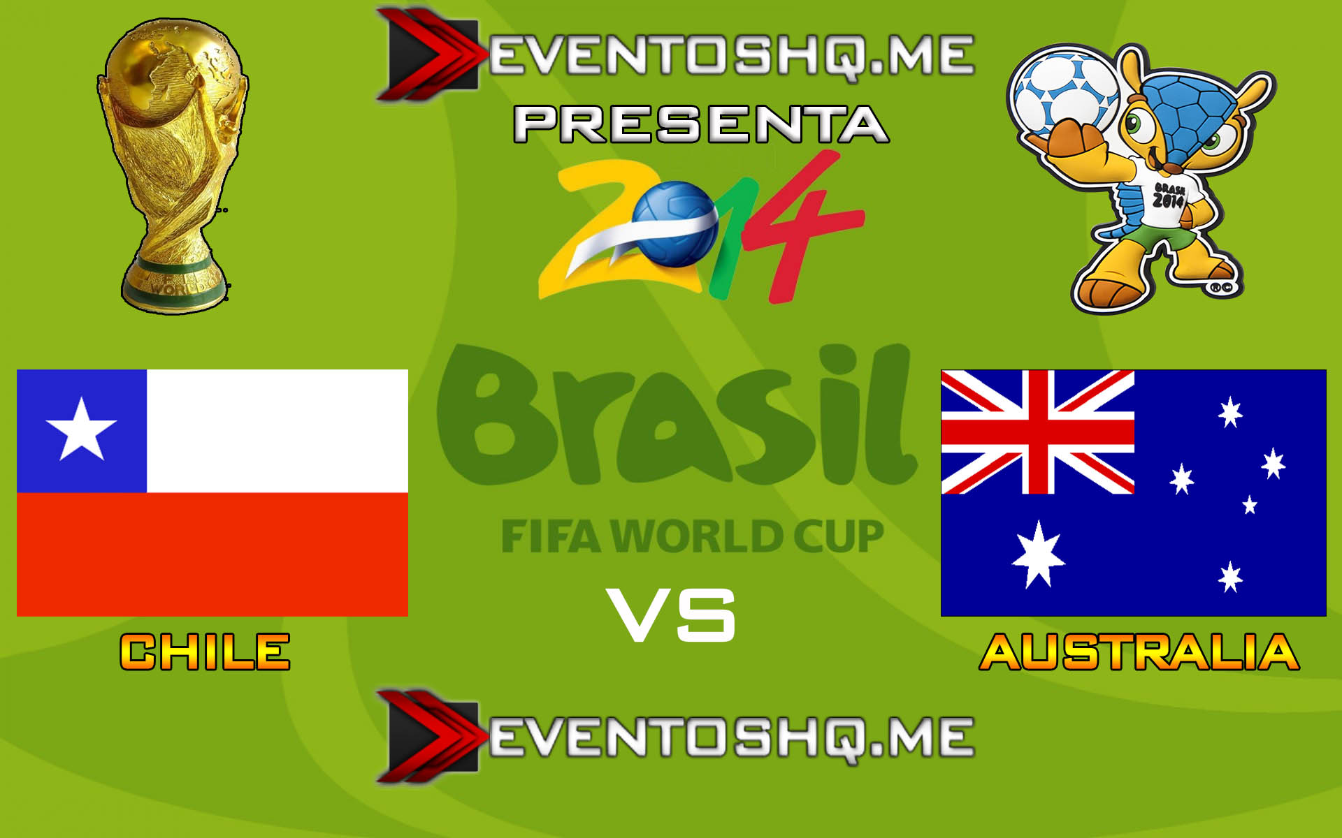 Ver en Vivo Chile vs Australia Mundial Brasil 2014 www.eventoshq.me