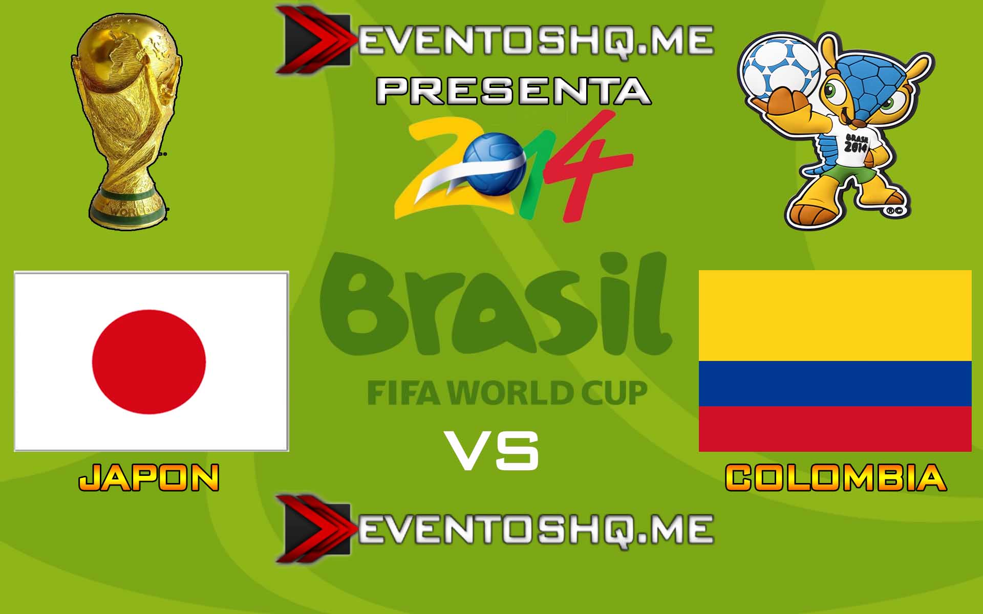 Ver en Vivo Japon vs Colombia Mundial Brasil 2014 www.eventoshq.me