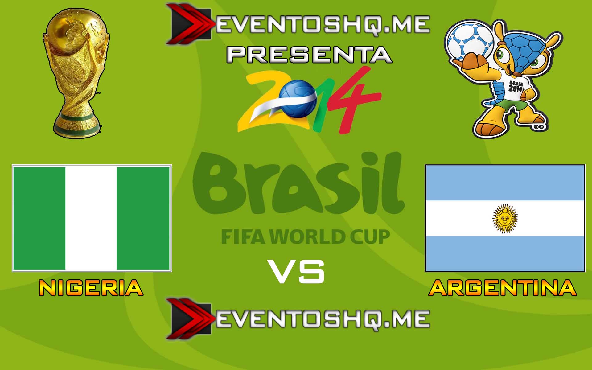 Ver en Vivo Nigeria vs Argentina Mundial Brasil 2014 www.eventoshq.me