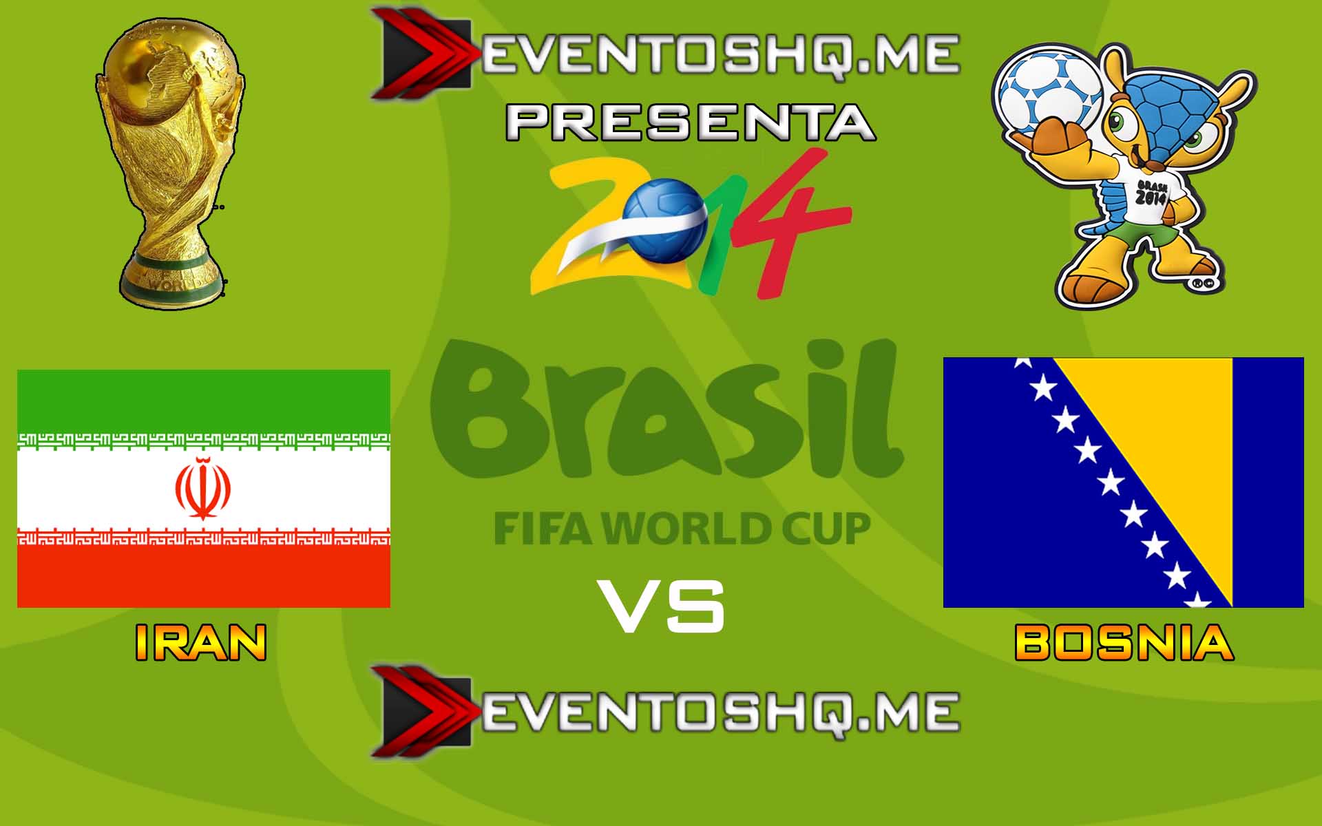 Ver en Vivo Iran vs Bosnia Mundial Brasil 2014 www.eventoshq.me