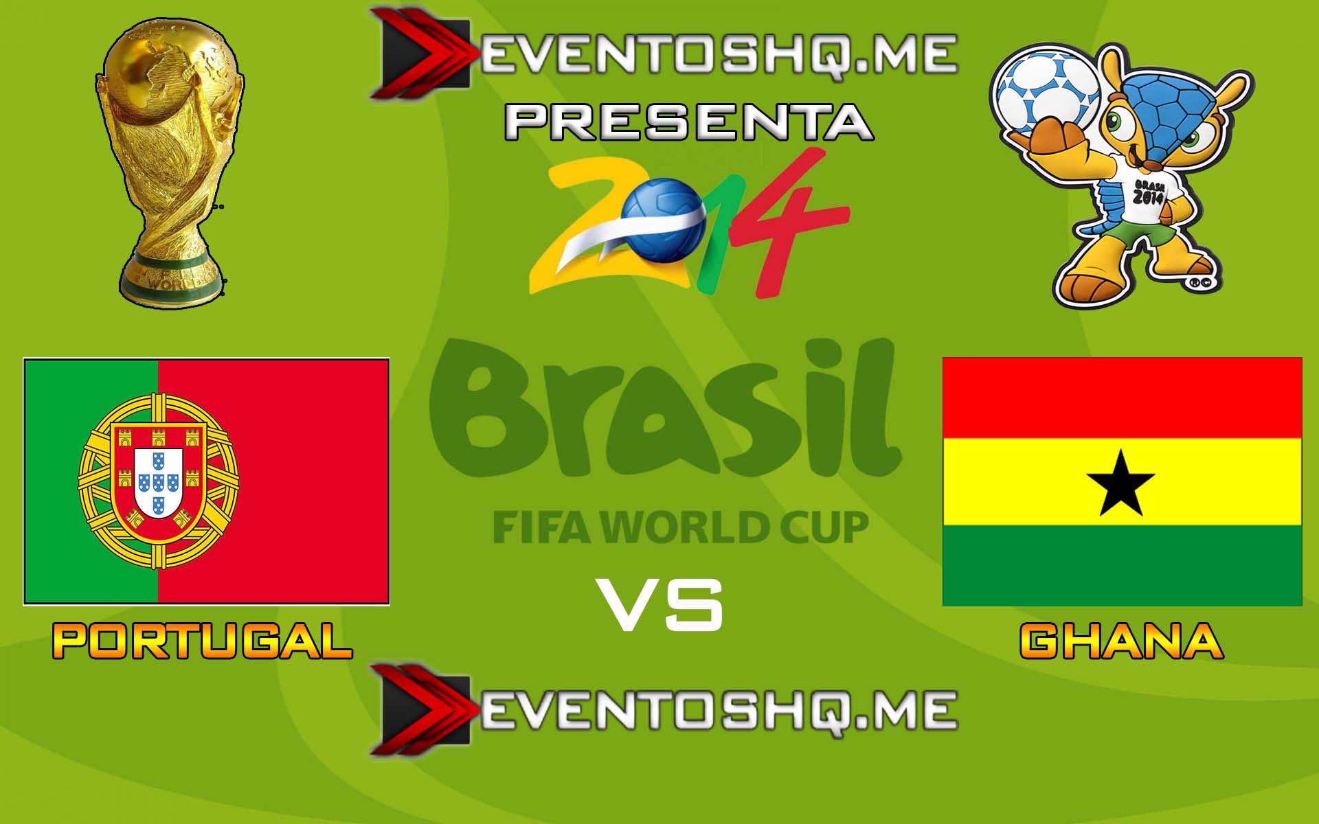 Ver en Vivo Portugal vs Ghana Mundial Brasil 2014 www.eventoshq.me