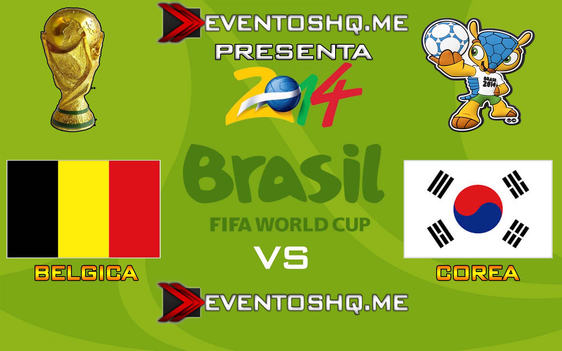 Ver en Vivo Belgica vs Corea del sur Mundial Brasil 2014 www.eventoshq.me