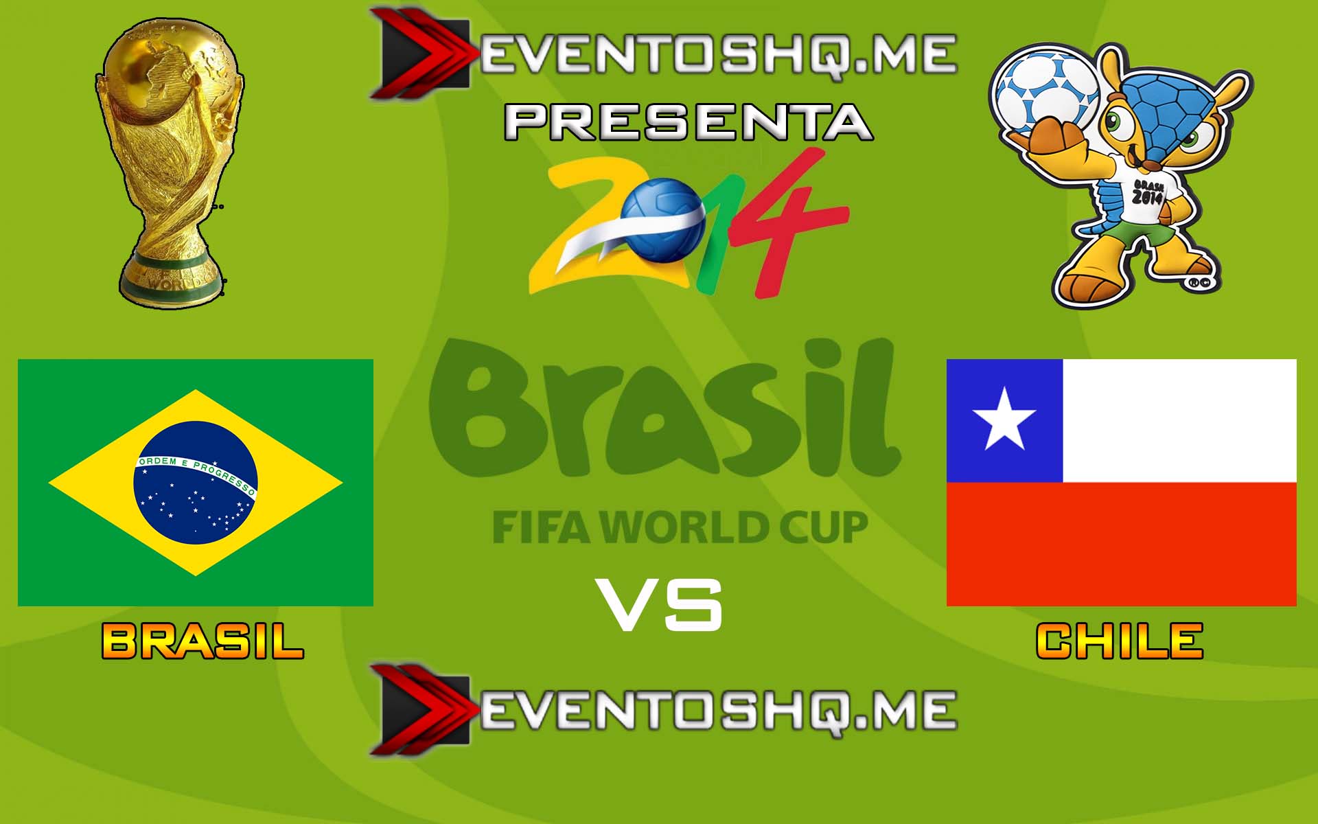 Repeticion Brasil vs Chile – Copa Mundial Fifa Brasil 2014 Español Latino Online 28 de Junio 2014