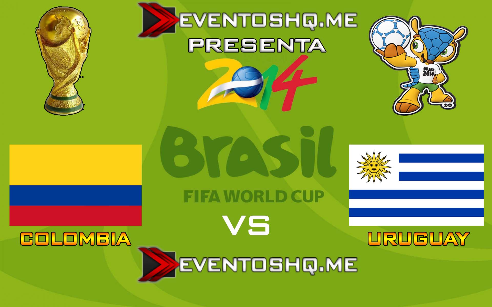 Repeticion Colombia vs Uruguay – Copa Mundial Fifa Brasil 2014 Español Latino Online 28 de Junio 2014