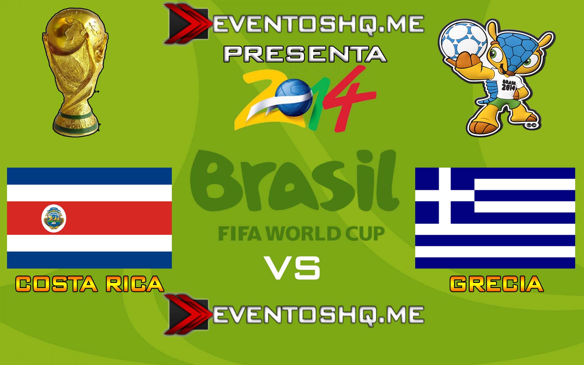 Repeticion Costa Rica vs Grecia – Copa Mundial Fifa Brasil 2014 Español Latino Online 29 de Junio 2014