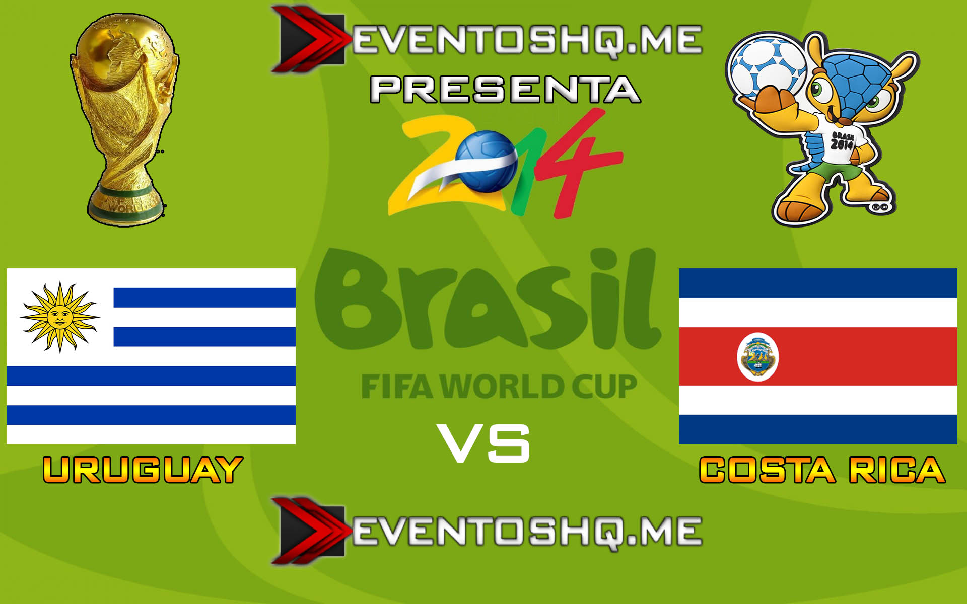 Ver en Vivo Uruguay vs Costa Rica Mundial Brasil 2014 www.eventoshq.me