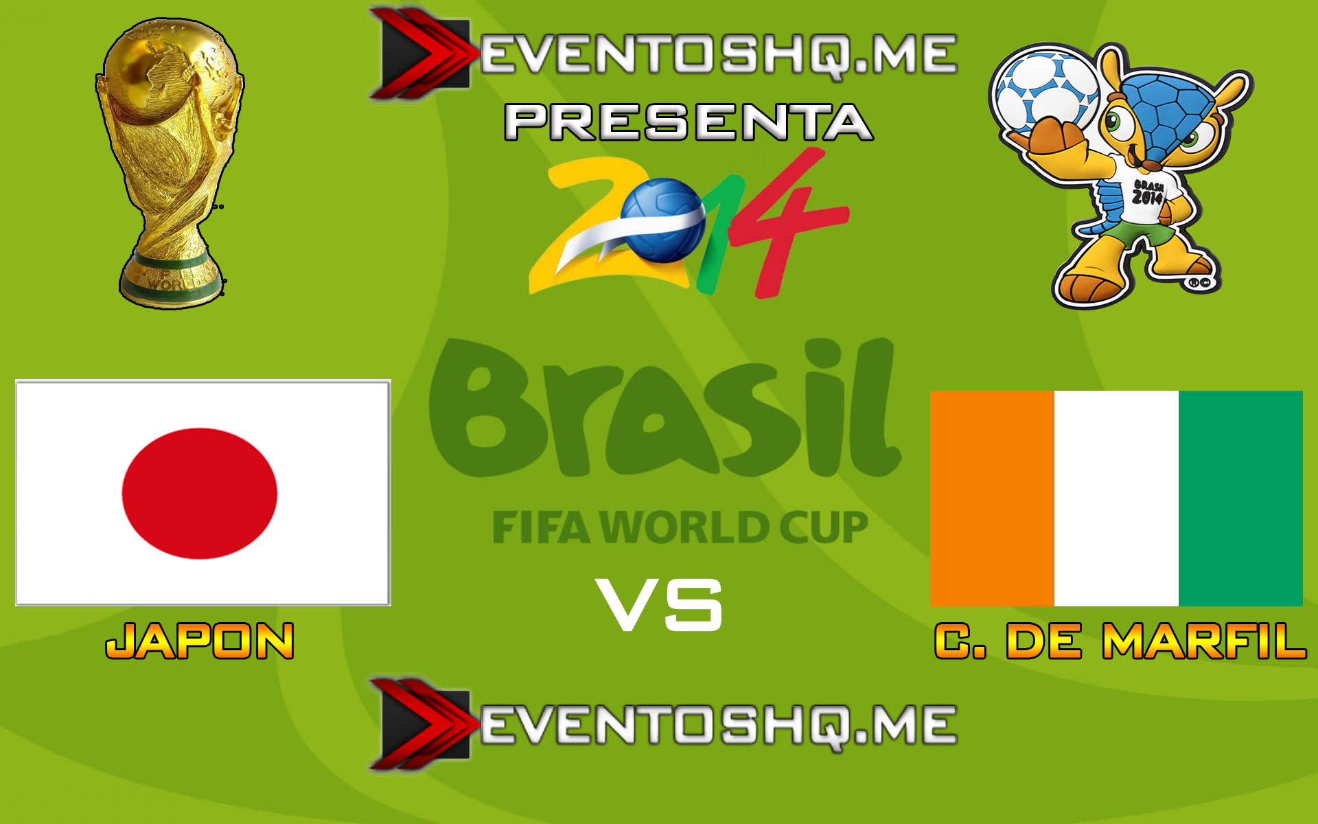 Ver en Vivo Japon vs Irlanda Mundial Brasil 2014 www.eventoshq.me