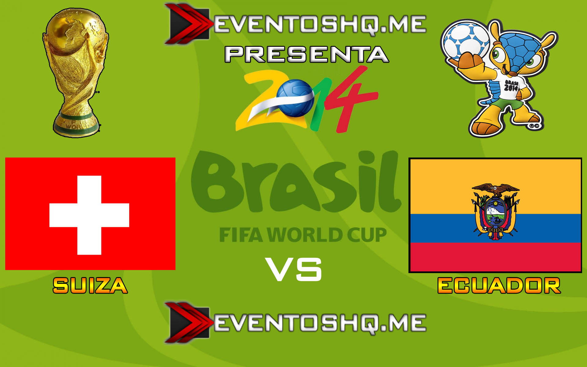Ver en Vivo Suiza vs Ecuador Mundial Brasil 2014 www.eventoshq.me
