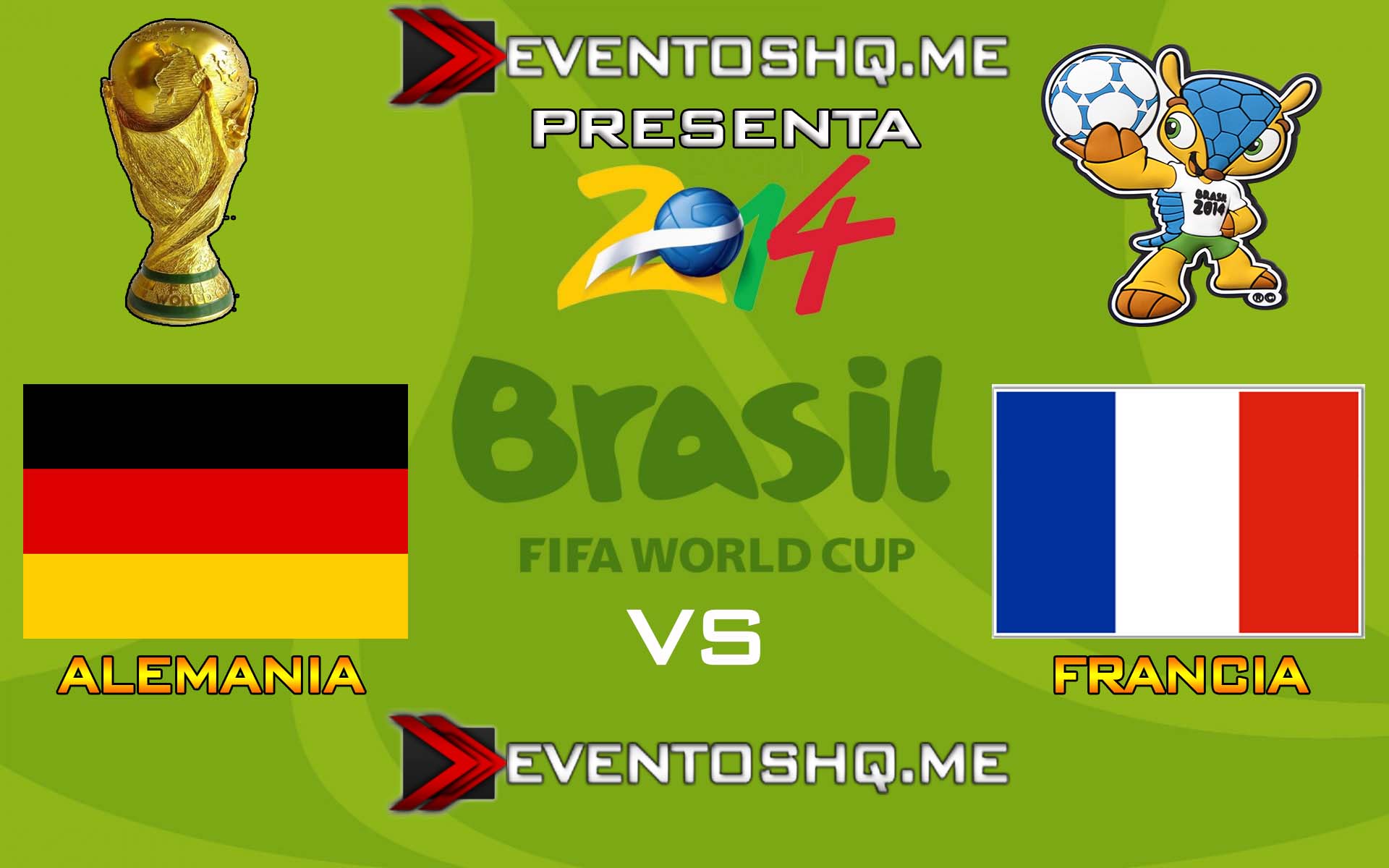 Repeticion Alemania vs Francia - Copa Mundial Fifa Brasil 2014 Español Latino Online 4 de Julio 2014