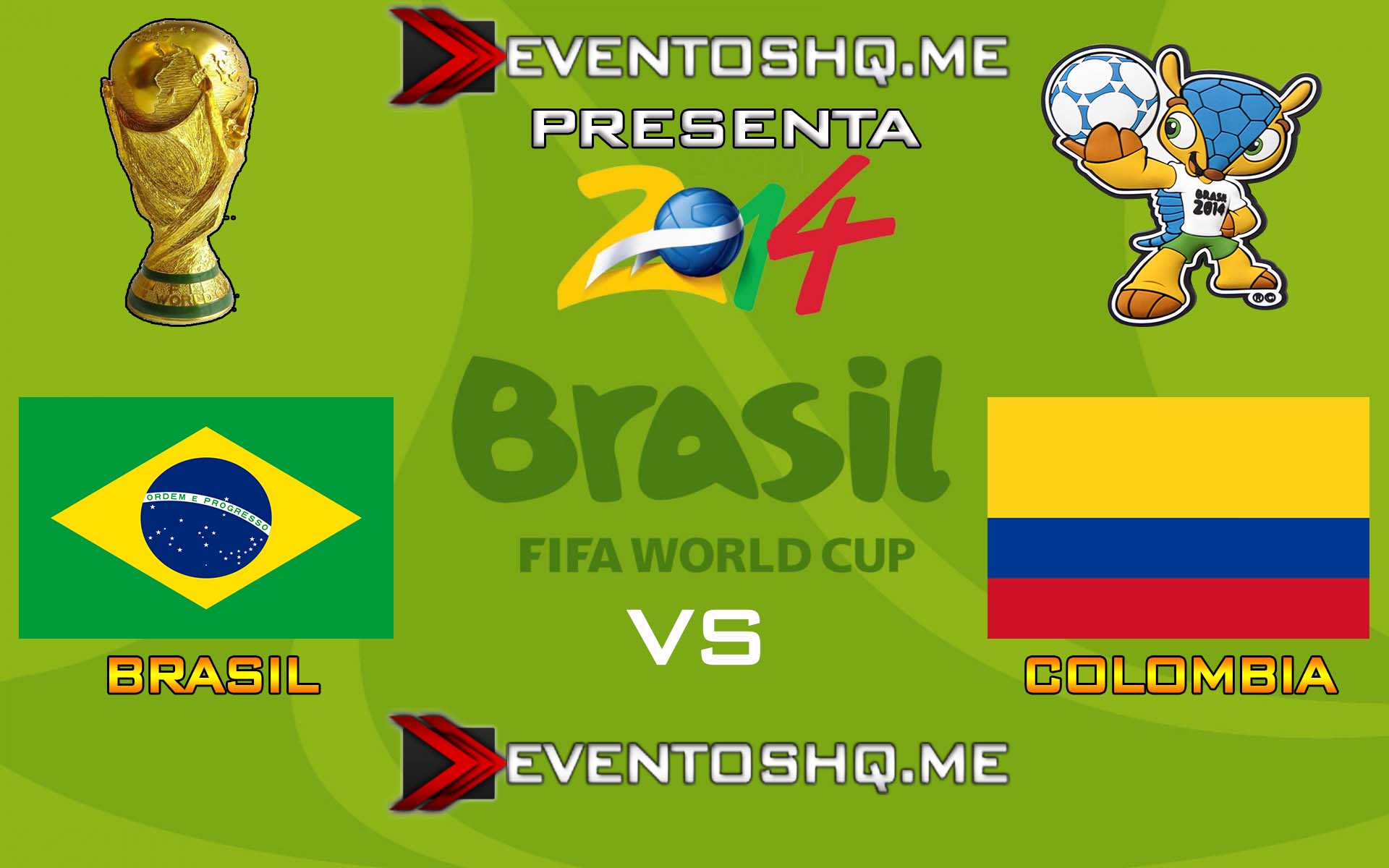 Repeticion Brasil vs Colombia - Copa Mundial Fifa Brasil 2014 Español Latino Online 4 de Julio 2014