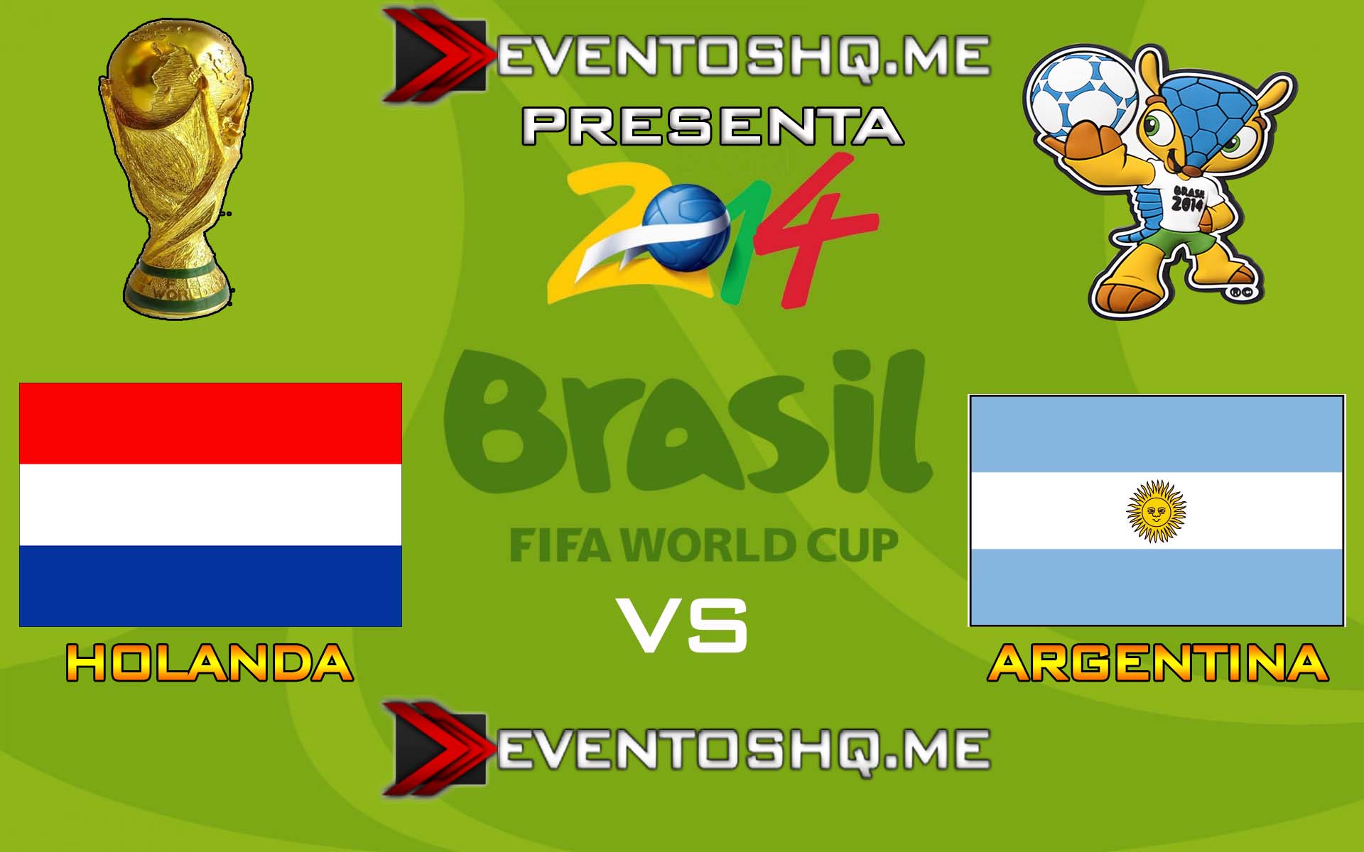 Repeticion Argentina vs Holanda - Copa Mundial Fifa Brasil 2014 Español Latino Online 9 de Julio 2014