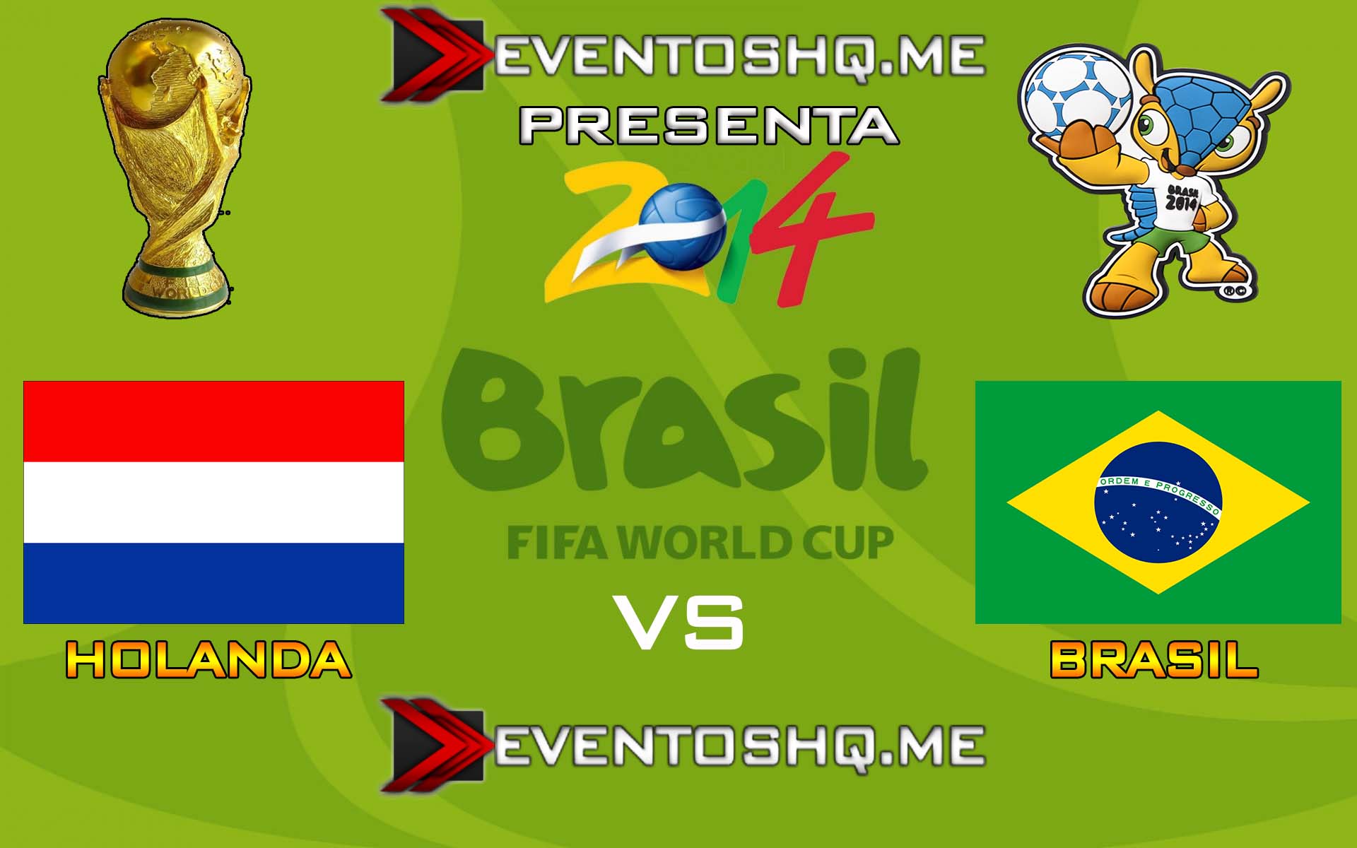 Repeticion Holanda vs Brasil – Copa Mundial Fifa Brasil 2014 Español Latino Online 12 de Julio 2014